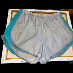 White and teal niki dri fits